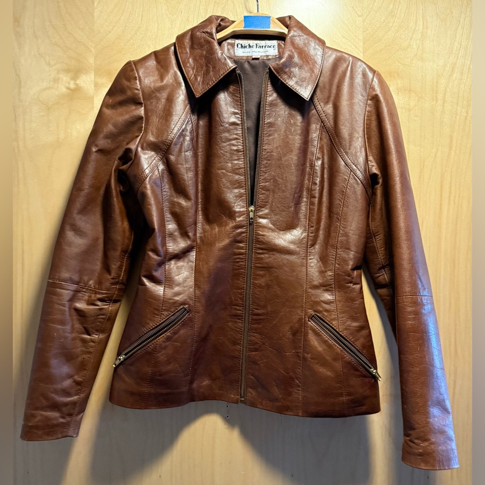 BrownLeather Jacket (real leather)